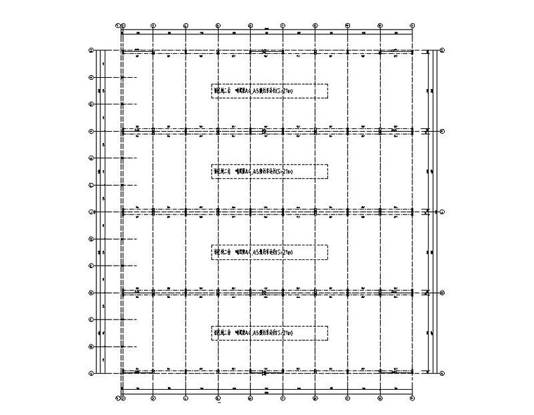 混凝土排架轻钢屋盖厂房建筑结构施工图2016-吊车梁及柱间支撑布置图