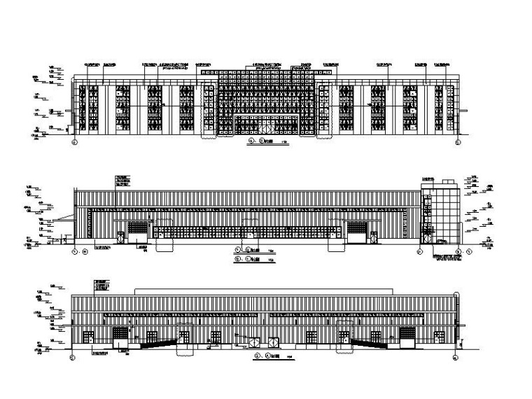 混凝土排架轻钢屋盖厂房建筑结构施工图2016-厂房建筑立面图