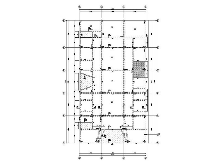 钢结构菜市场CAD施工图资料下载-钢混框架结构肉菜市场结构施工图2015