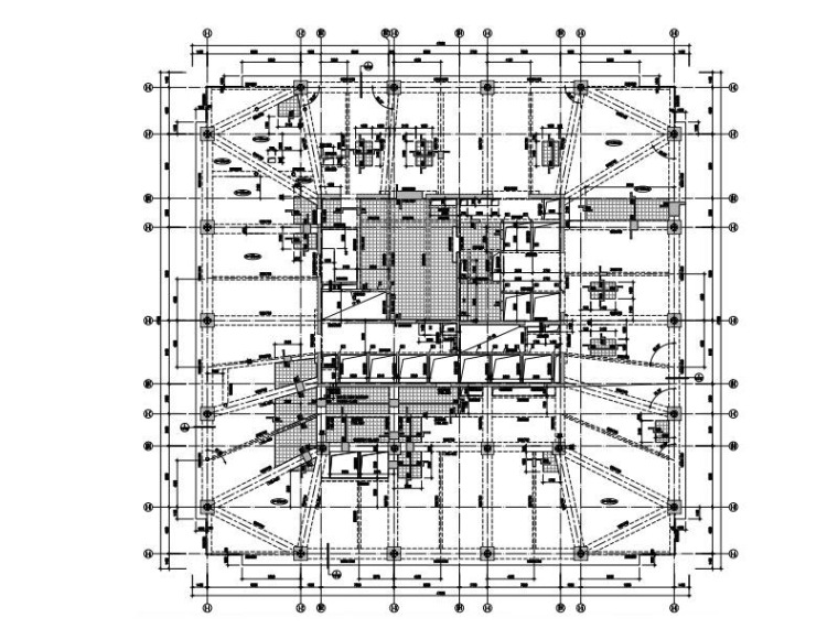 梁配筋面积图资料下载-249m框筒结构商办楼建筑结构施工图(宽扁梁)
