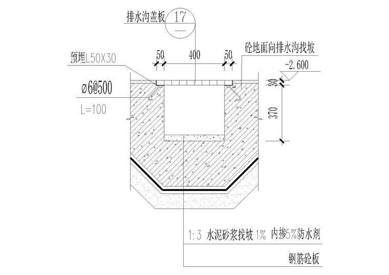 排水沟节点详图(散水明沟,刮泥蓖子等)