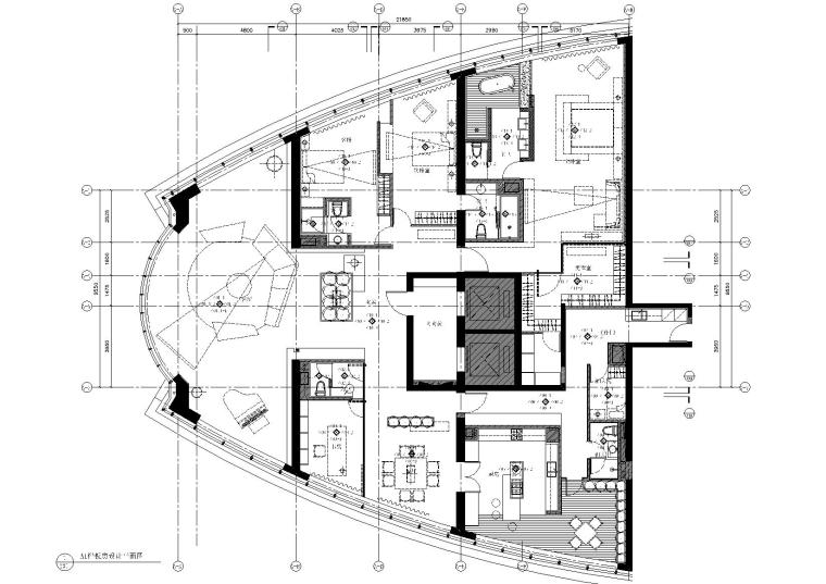 一层房施工图资料下载-[山东]-青岛世纪名人广场A1样板房施工图