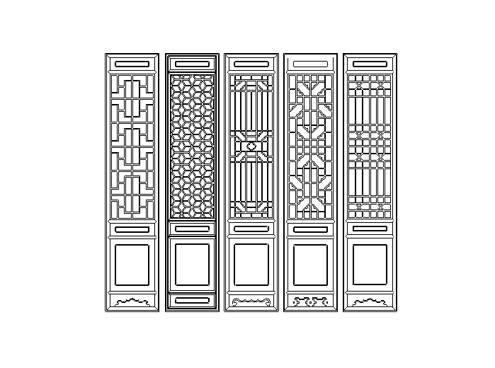 中式围墙图纸CAD资料下载-135套中式古门设计模块CAD图纸