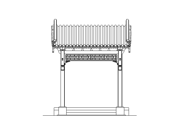 中国古典建筑cad资料下载-中国古典二维门建筑施工图（CAD）