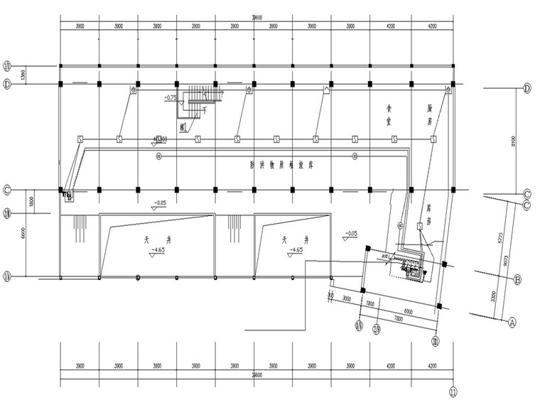 曲面建筑怎么画施工图资料下载-江油防洪库房电气施工图__建筑施工图