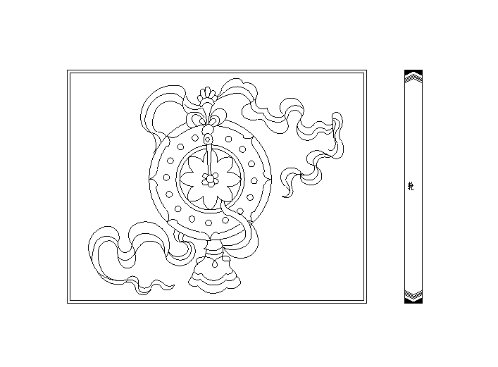 8套中式彩画八宝图块(cad)