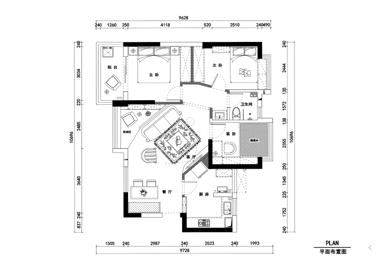 美式装修客厅图资料下载-美式风格私人住宅室内装修施工图+效果图