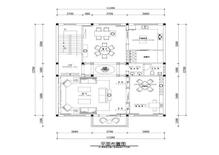 住宅现代室内效果资料下载-现代风格私人住宅室内装修施工图+效果图