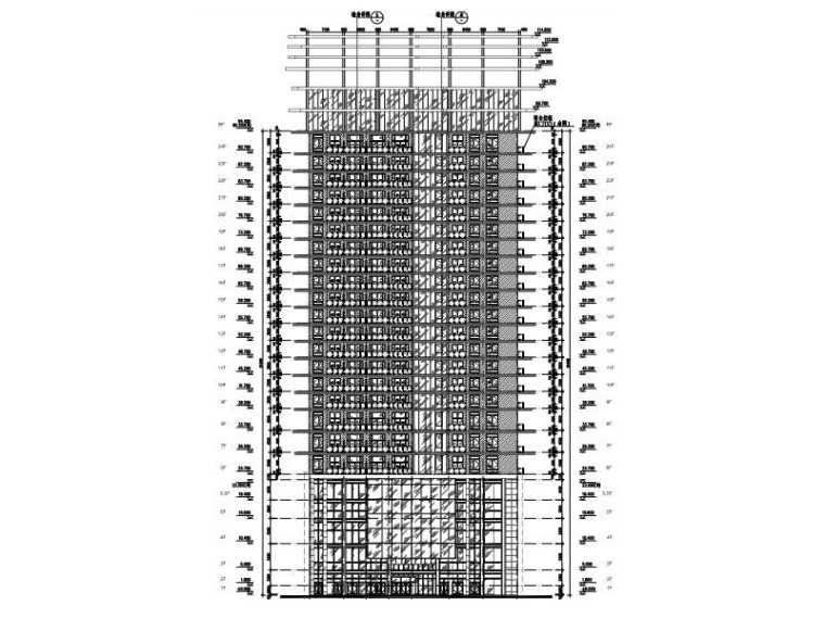 框支剪力墙高层办公商业楼结构施工图2016-T1高层办公楼建筑立面图