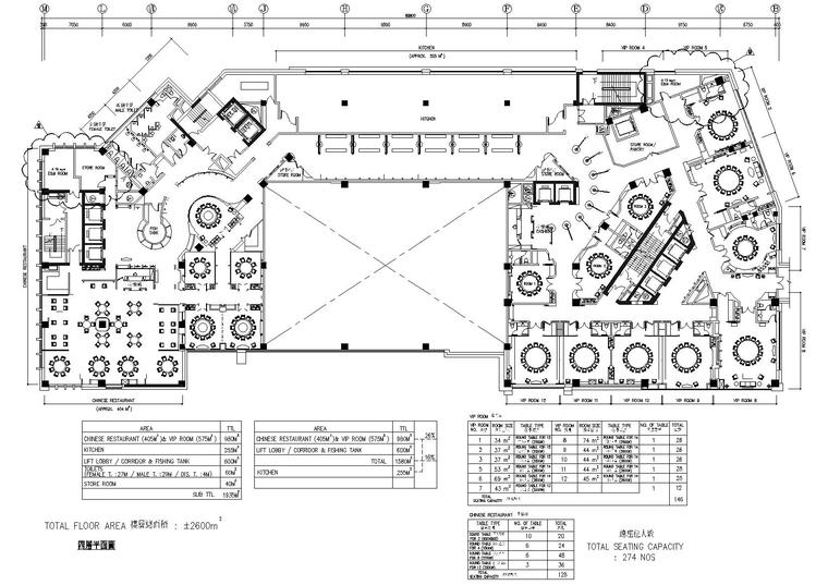 [辽宁]大連凱賓斯基大酒店部分工程施工图-四层平面图