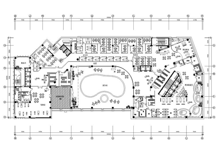 [辽宁]大連凱賓斯基大酒店部分工程施工图-五层平面图