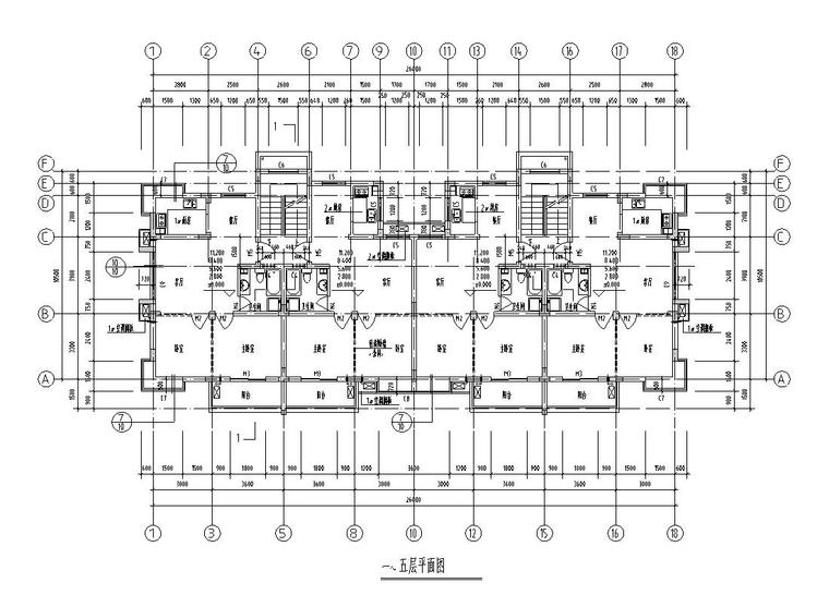 点式模型高层su资料下载-点式小高层建筑户型设计图