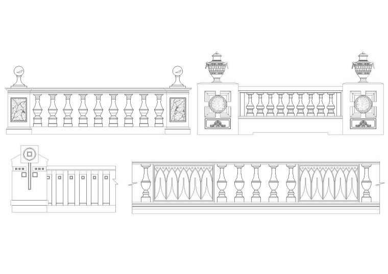 欧式栏杆详图（欧式围墙，栏杆，扶手等）-欧式栏杆详图2