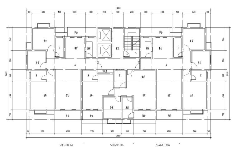 万科住宅建筑设计图资料下载-小区住宅建筑户型设计图