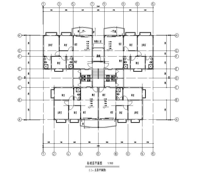 精装户型设计图纸资料下载-多层住宅户型设计图
