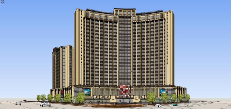 7层现代风格酒店模型资料下载-现代风格公寓+酒店建筑模型