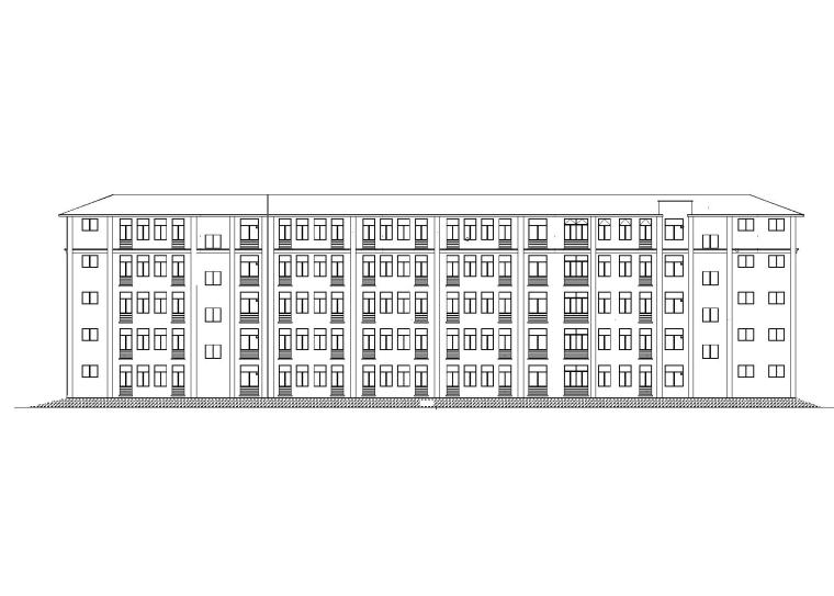 [四川]某中学教学楼综合楼全套施工图-教学楼综合楼建筑立面图1