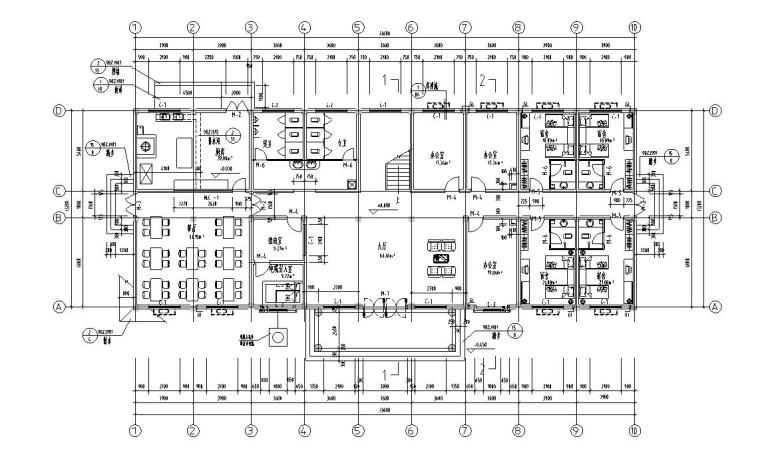 130平米简欧设计资料下载-2层939.66平米办公综合楼建施图