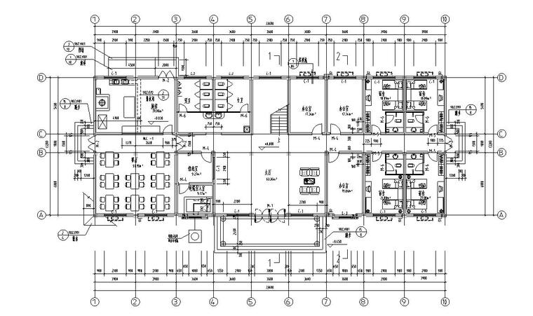 130平米简欧设计资料下载-2层939.66平米办公综合楼建施图