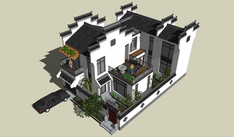 居住建筑弹性设计资料下载-居住建筑SU模型设计（1）