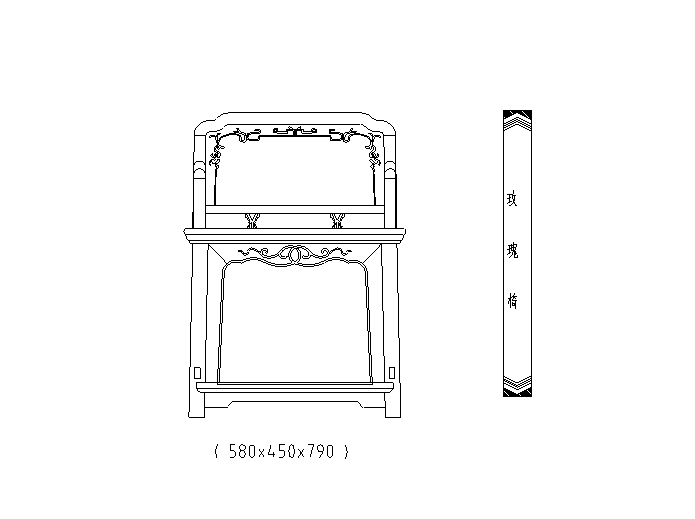 常用中式家具图块建筑CAD-中式家具图块4