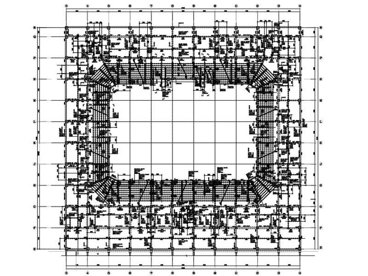 室内篮球馆建筑平面图资料下载-4层篮球馆框架结构施工图(平面桁架屋盖)