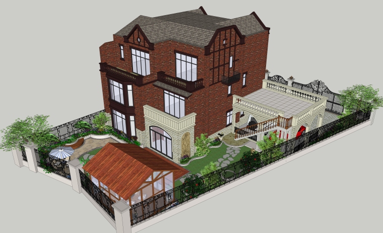 居住建筑弹性设计资料下载-居住建筑SU模型设计（2）