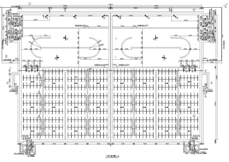 某污水处理厂新建改良型AAO生化池工艺图-下部平面布置图