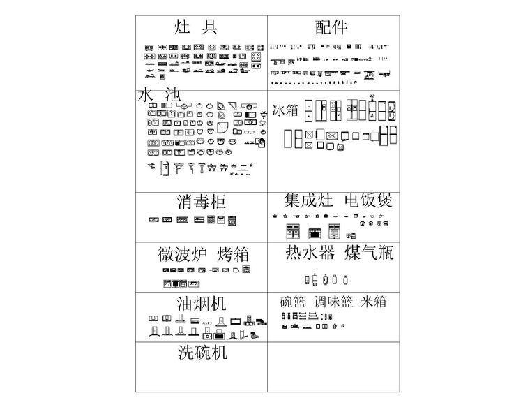 室内装修常用CAD图库（工装、家装）-5厨房素材