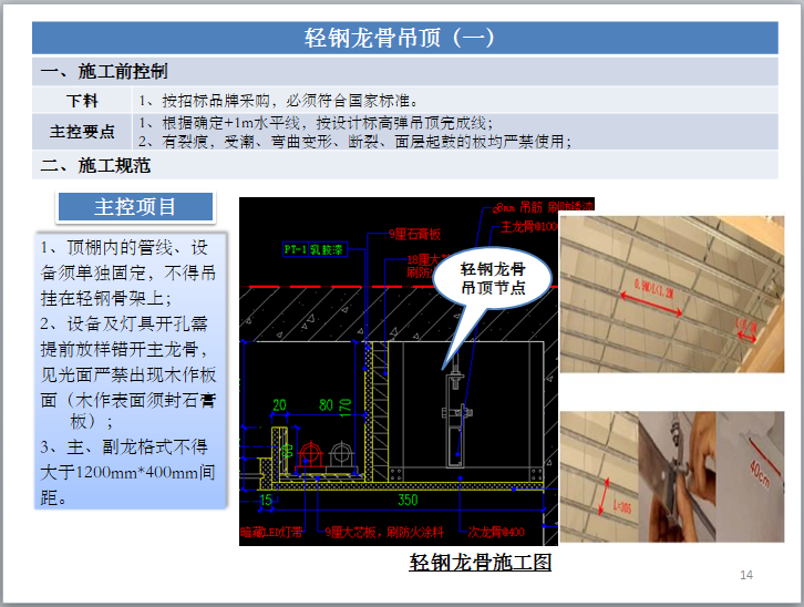 室内精装修工程施工工艺标准（图文并茂）-轻钢龙骨施工图