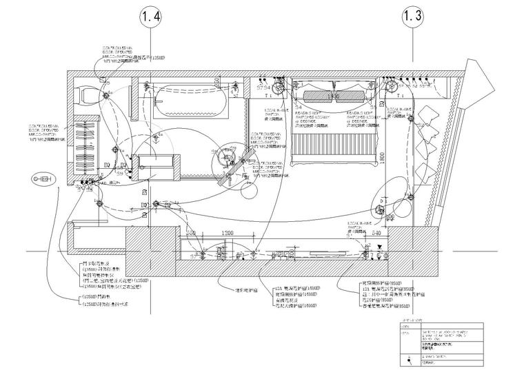 [上海]环球东亚大酒店L4样板房装饰施工图-L4样板房-电器连线图