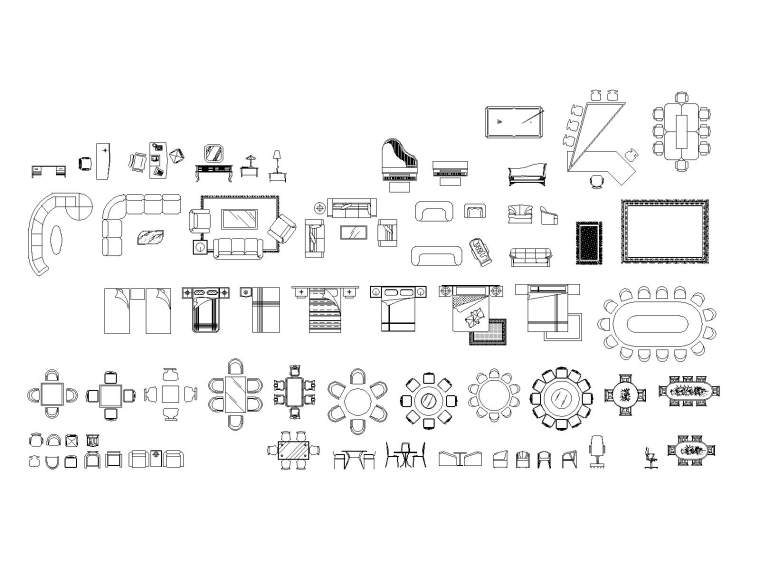 室内装修常用CAD图块大全（含园林图块）-5室内平面素材库二-Model