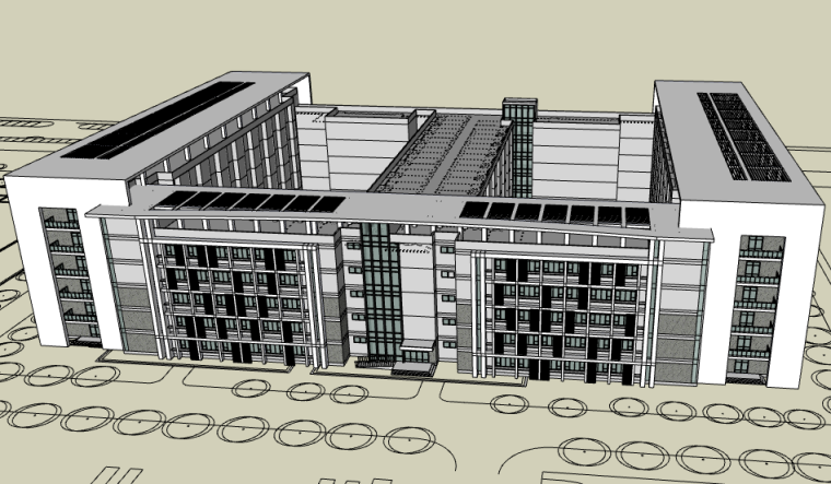 生长学员宿舍大概模型_学生宿舍建筑模型-学生宿舍楼SU模型（2）