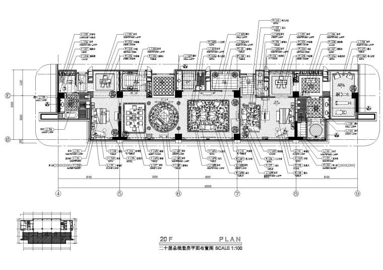 酒店总统套房彩平面资料下载-[福州]长山湖国际酒店总统套房设计施工图