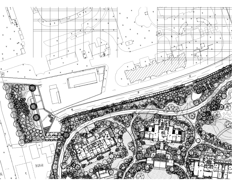 [上海]居住区金茂府植物CAD施工图+实景图-1 种植总平面一