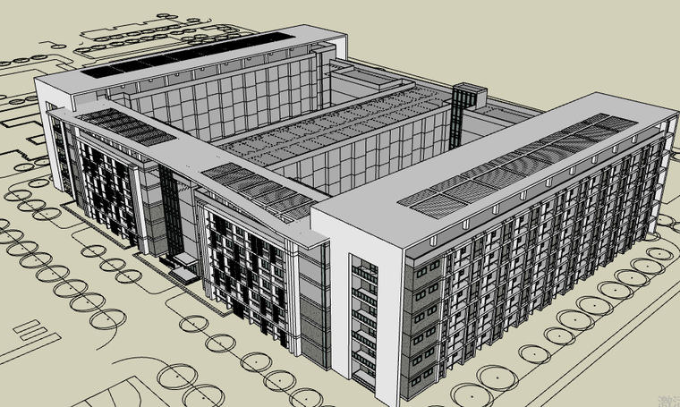 生长学员宿舍大概模型_学生宿舍建筑模型-学生宿舍楼SU模型（3）