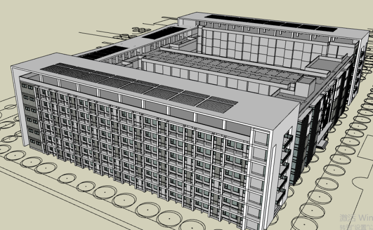 生长学员宿舍大概模型_学生宿舍建筑模型-学生宿舍楼SU模型（4）