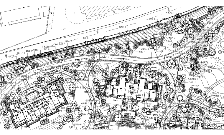 [上海]居住区金茂府植物CAD施工图+实景图-5 小乔种植平面图_看图王