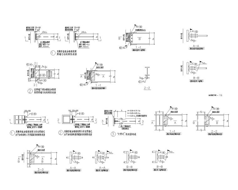 百余个多高层民用钢结构节点图（CAD）-1钢结构通用节点一