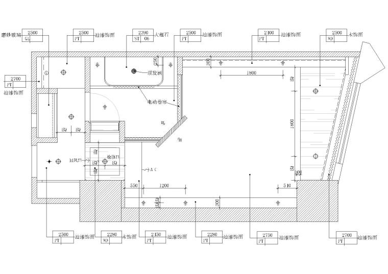 [上海]环球东亚大酒店L4样板房装饰施工图-L4样板房-天花布置图