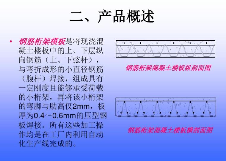 钢筋桁架模板混凝土结构的开发与设计方法-2钢筋桁架模板产品介绍