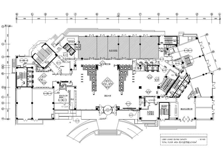 [辽宁]大连kempinski酒店工程施工图+实景图-首层立面索引图