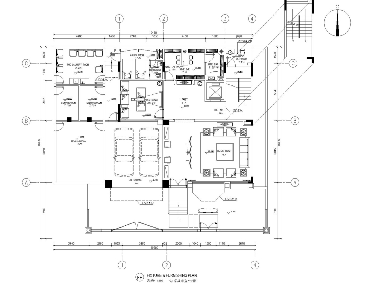 私人别墅庭院效果图资料下载-四层私人别墅室内装修施工图+效果图