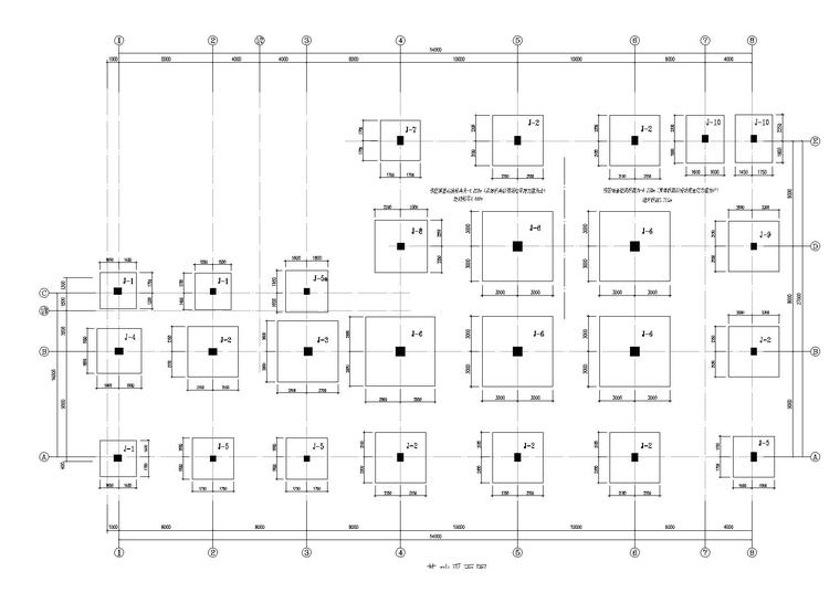 4层框架结构厂房结构施工图（2015）-基础平面图