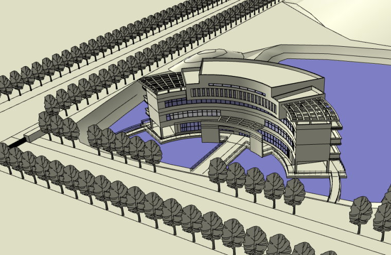 5层教学楼建筑设计说明资料下载-中学教学楼建筑设计模型