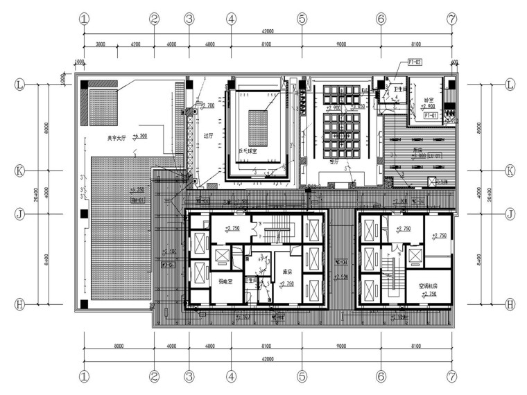 宾馆装饰装修水电图资料下载-鄂尔多斯茶楼装修水电图.