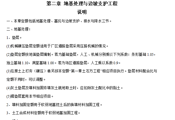 山东2016建筑工程定额说明及计算规则-地基处理与边坡支护