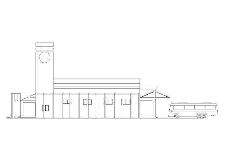 [学生作业1]客运站设计建筑施工图_CAD排版-客运站设计1立面图3