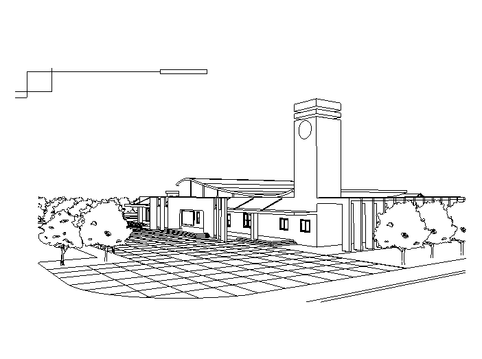 [学生作业1]客运站设计建筑施工图_CAD排版-客运站设计透视图