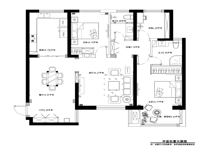 欧式项目施工图资料下载-两居室欧式风格样板房装修施工图+效果图